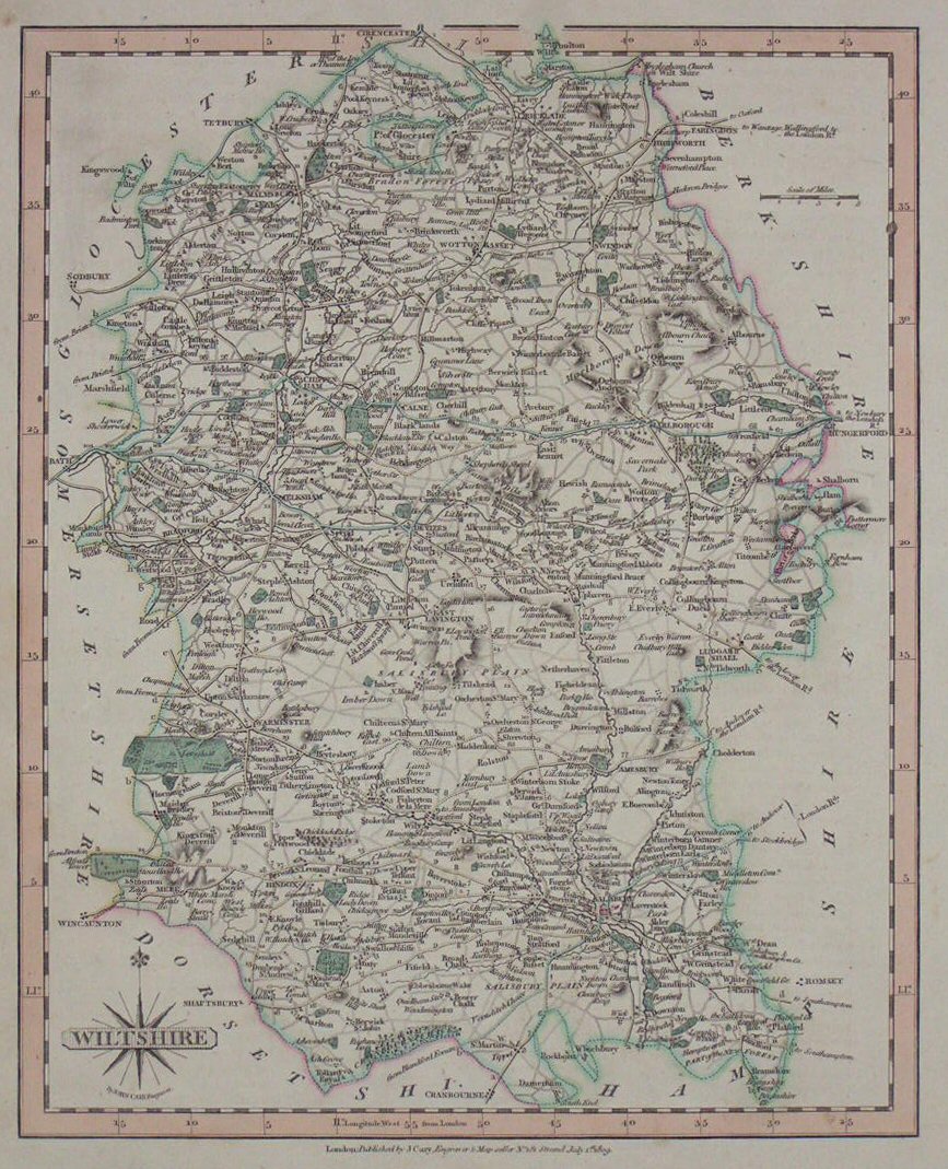 Map of Wiltshire - Cary